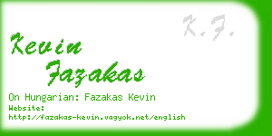 kevin fazakas business card